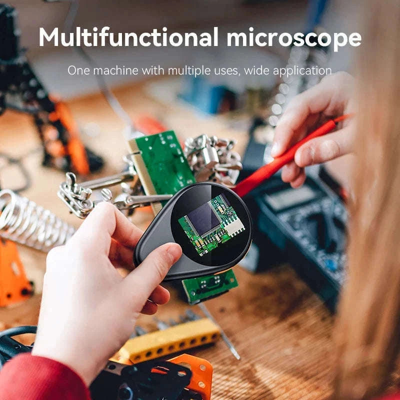 2.0-Inch 500X Digital Microscope with 8 LEDs and Screen-Auto Focus Black