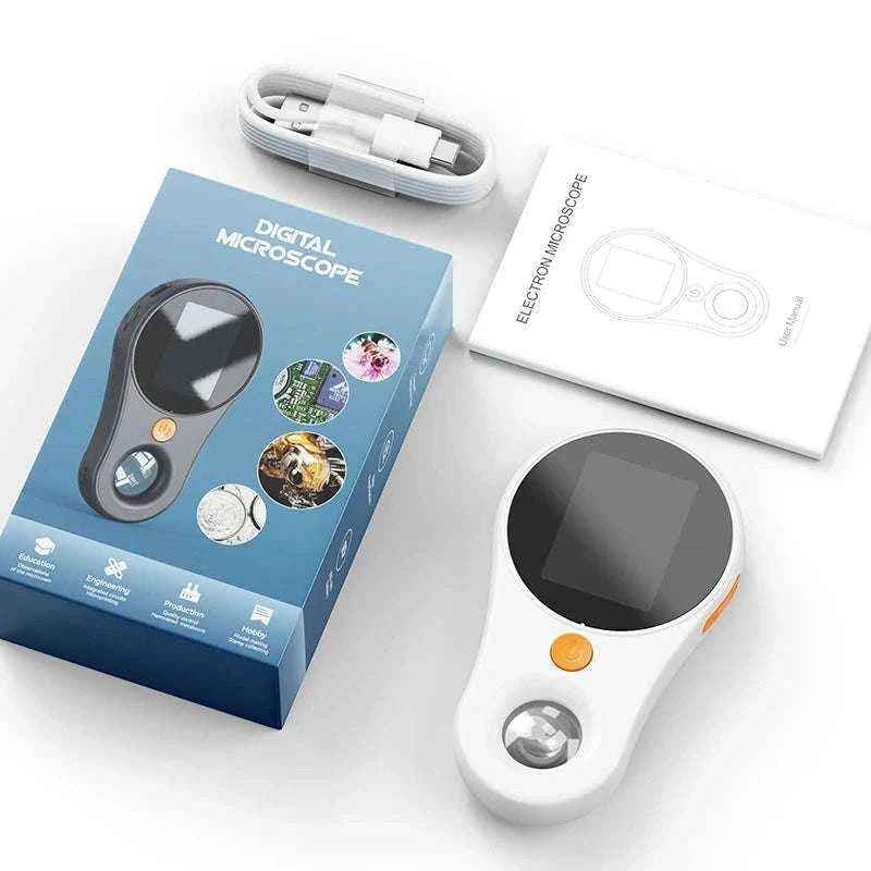 2.0-Inch 500X Digital Microscope with 8 LEDs and Screen-Auto Focus Black