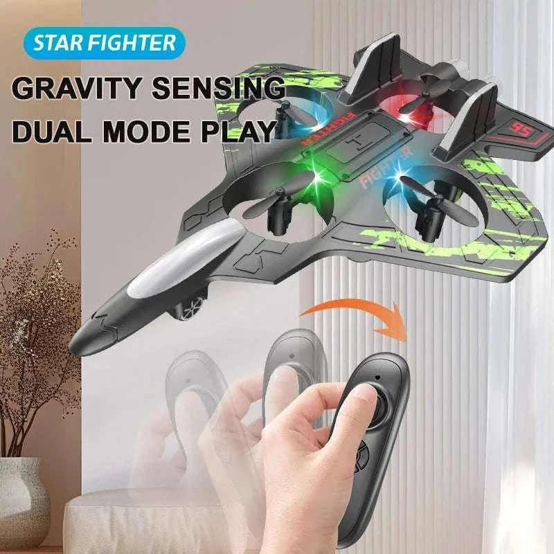 2.4G Remote Control Fighter Foam Glider with LED Lights-Blue