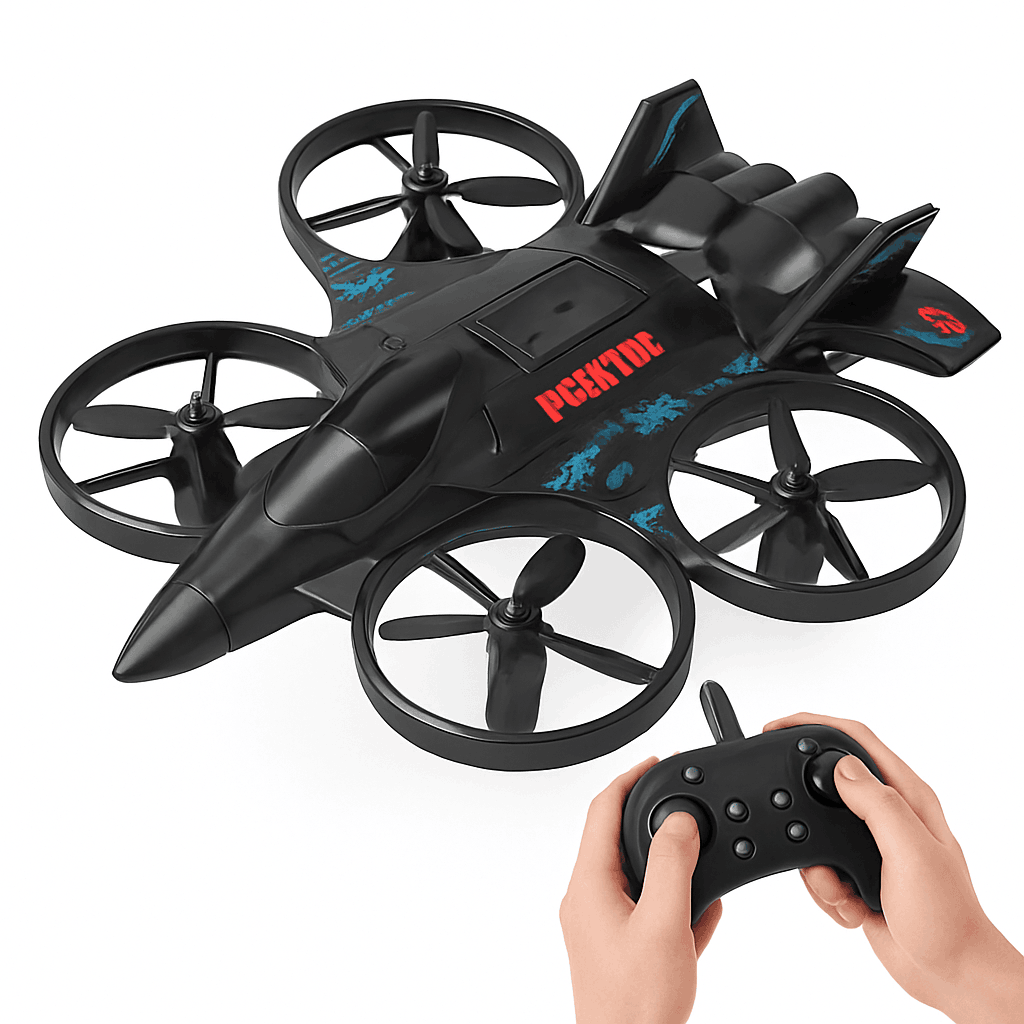 2.4G Remote Control Fighter Foam Glider with LED Lights-Blue