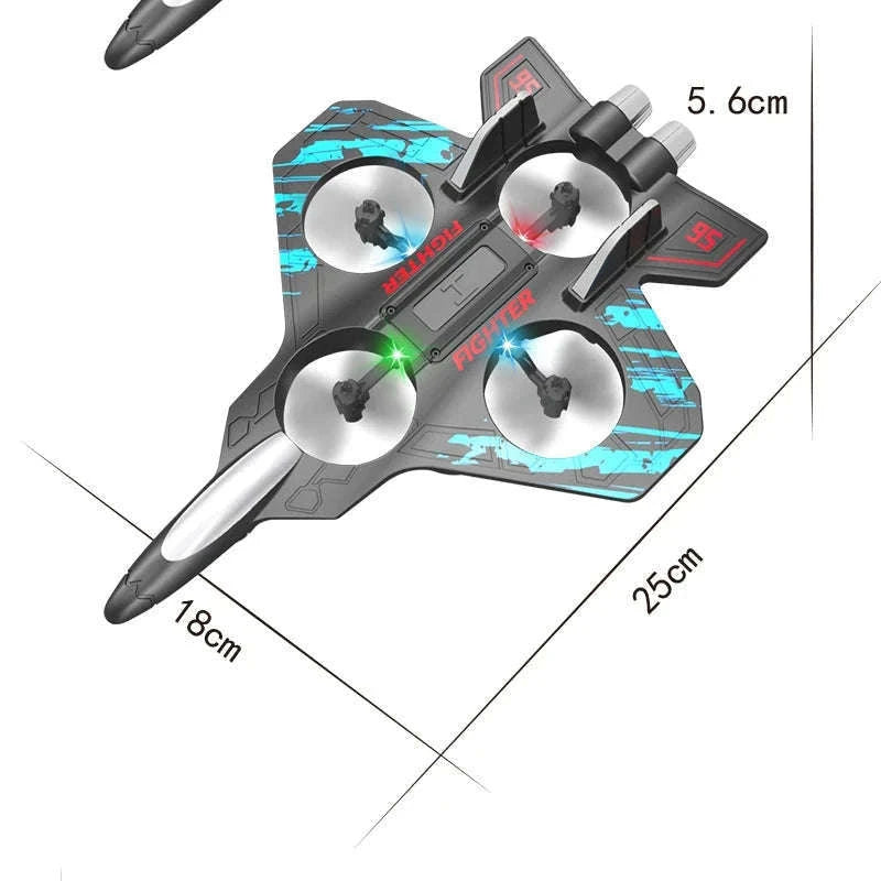 2.4G Remote Control Fighter Foam Glider with LED Lights-Blue