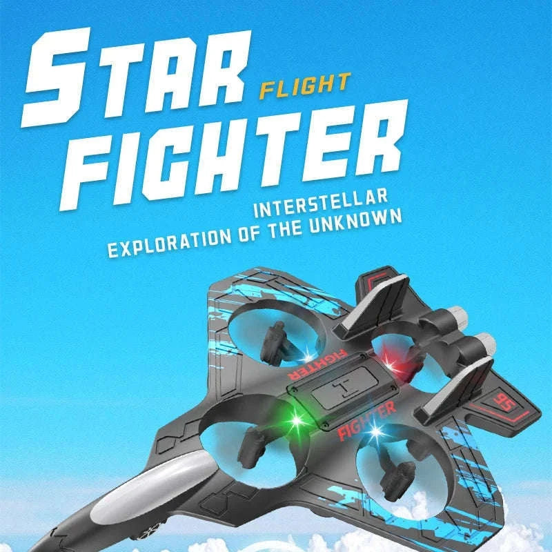 2.4G Remote Control Fighter Foam Glider with LED Lights-Blue