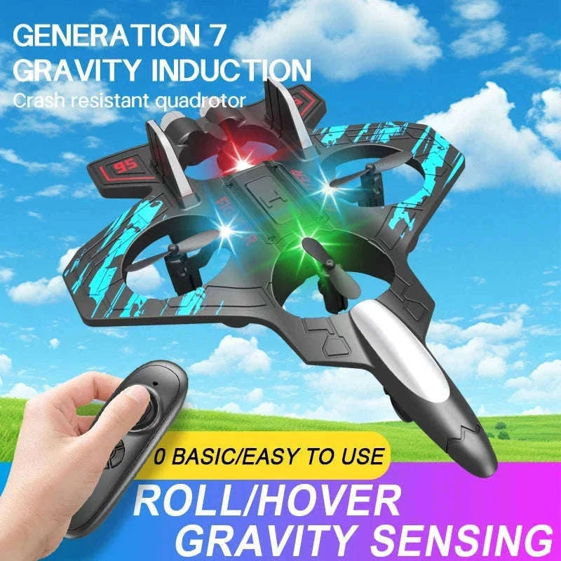 2.4G Remote Control Fighter Foam Glider with LED Lights-Blue