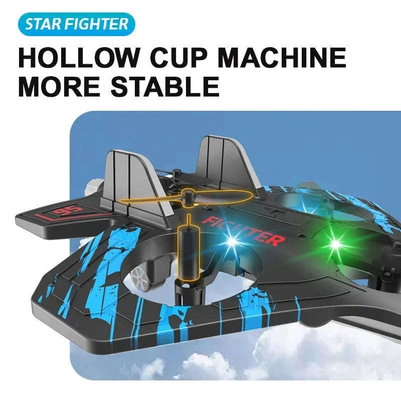 2.4G Remote Control Fighter Foam Glider with LED Lights-Blue
