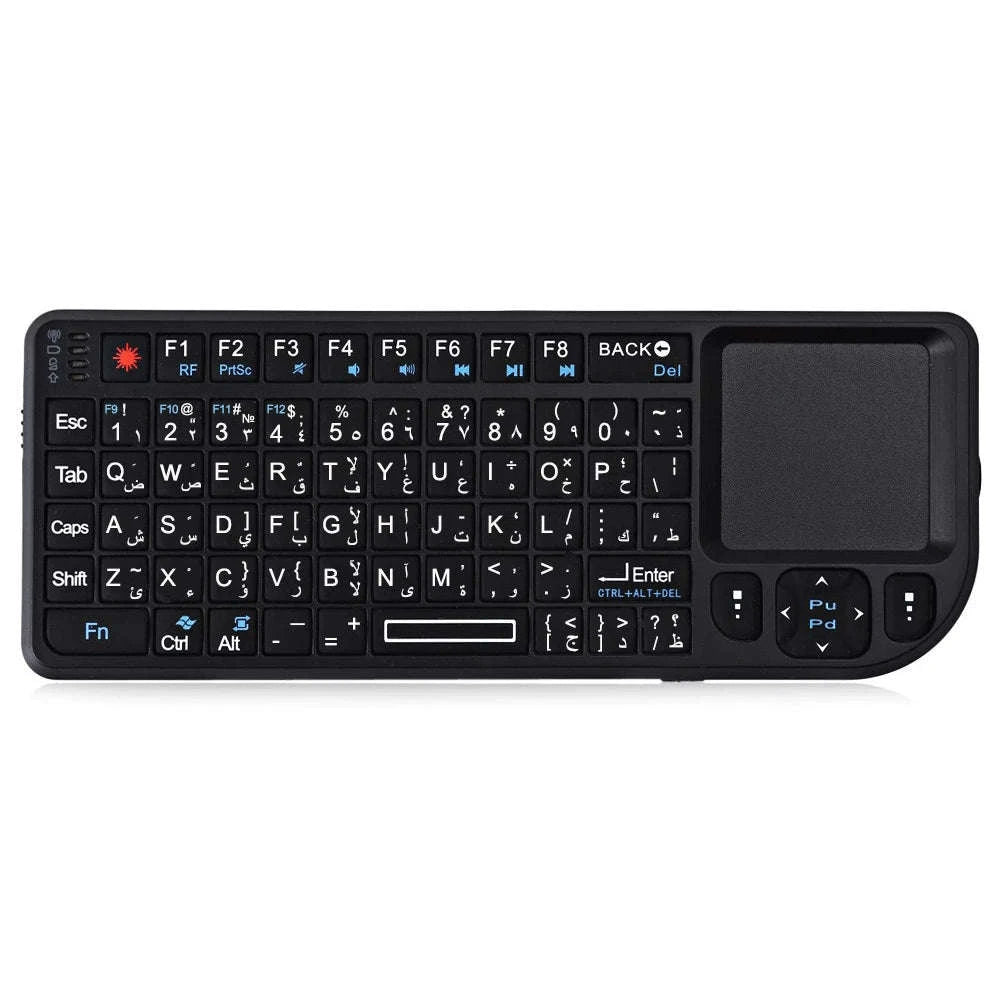 2.4G Wireless Keyboard with Backlight and Touchpad-Spanish / White-Backlit