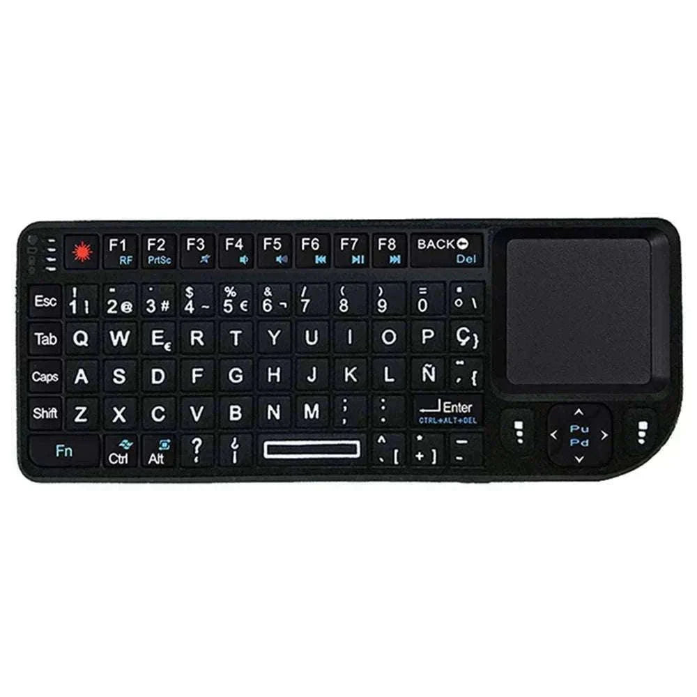 2.4G Wireless Keyboard with Backlight, Touchpad, and Flashlight-Spanish / White-Backlit