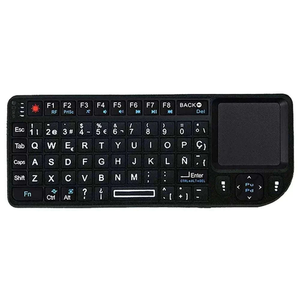 2.4G Wireless Keyboard with Backlight, Touchpad, and Flashlight-Spanish / White-Backlit
