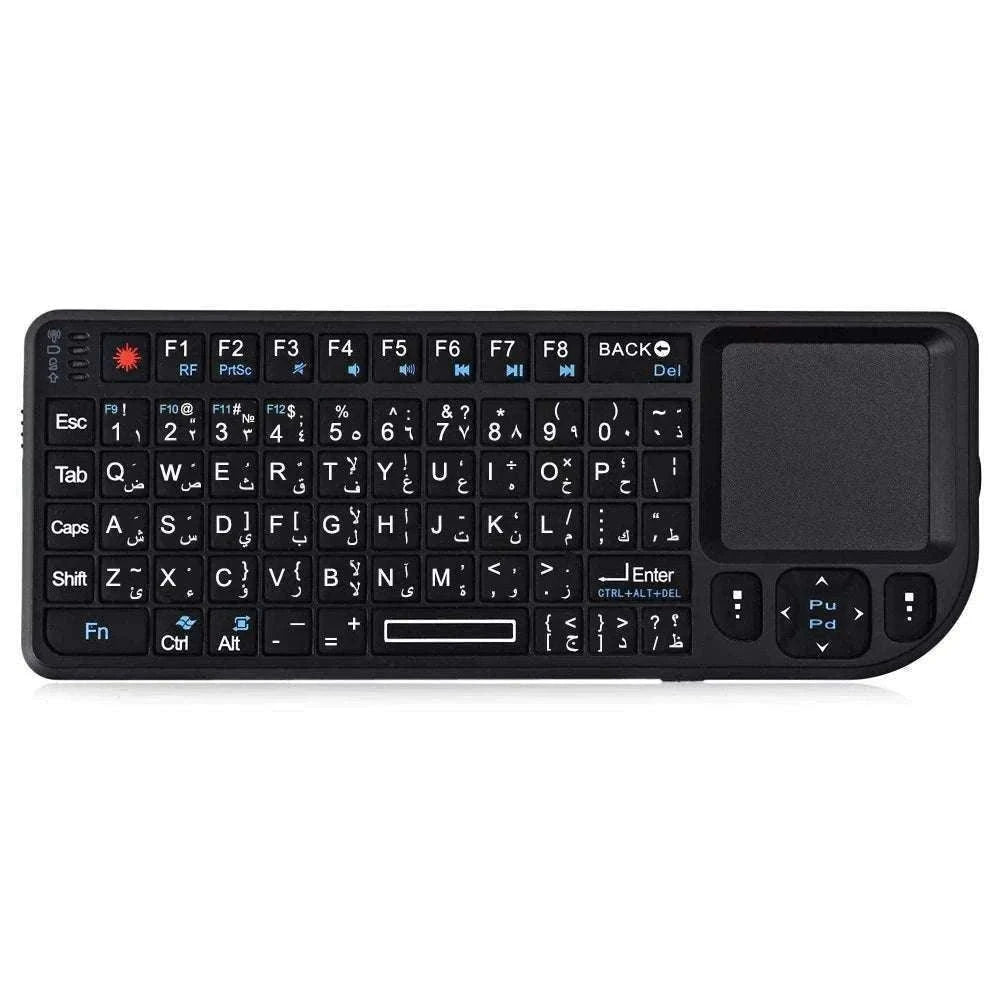 2.4G Wireless Keyboard with Backlight, Touchpad, and Flashlight-Spanish / White-Backlit