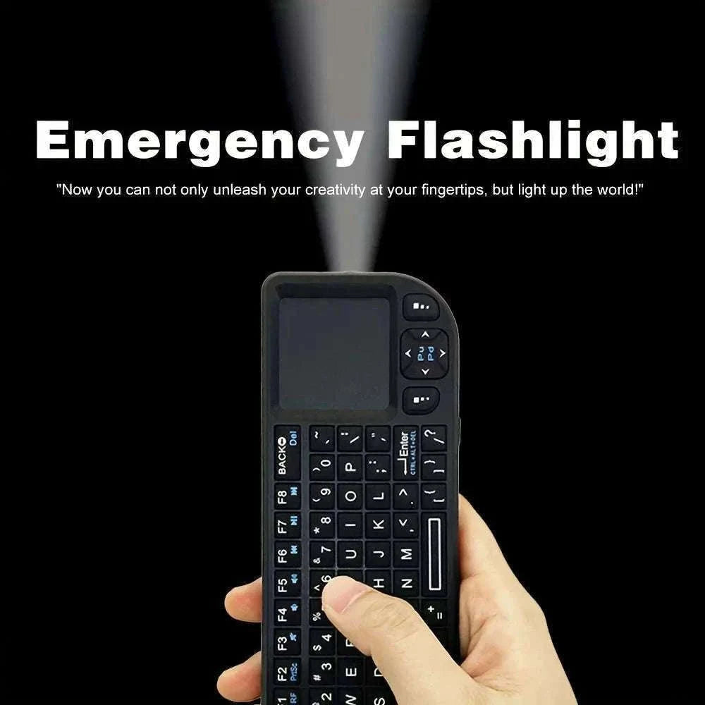 2.4G Wireless Keyboard with Backlight, Touchpad, and Flashlight-Spanish / White-Backlit