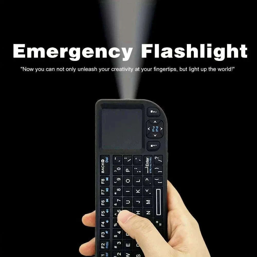 2.4G Wireless Keyboard with Backlight, Touchpad, and Flashlight-Spanish / White-Backlit