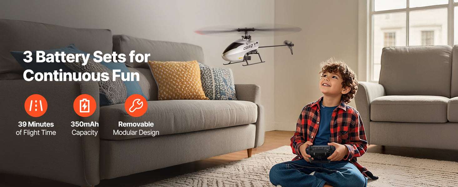 2.4GHz RC Helicopter 4-Channel with Gyro & One-Key Takeoff-Sliver / United States