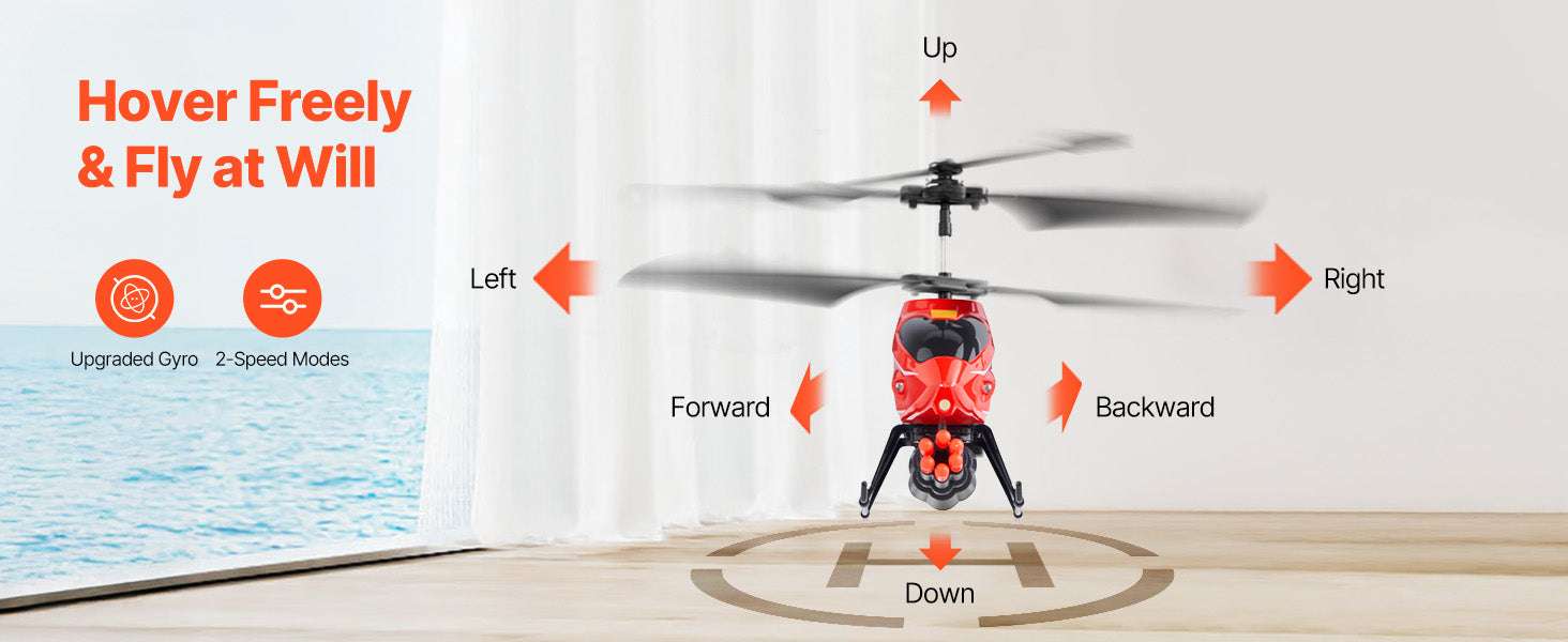 2.4GHz RC Helicopter with Altitude Hold & LED Lights for Kids-