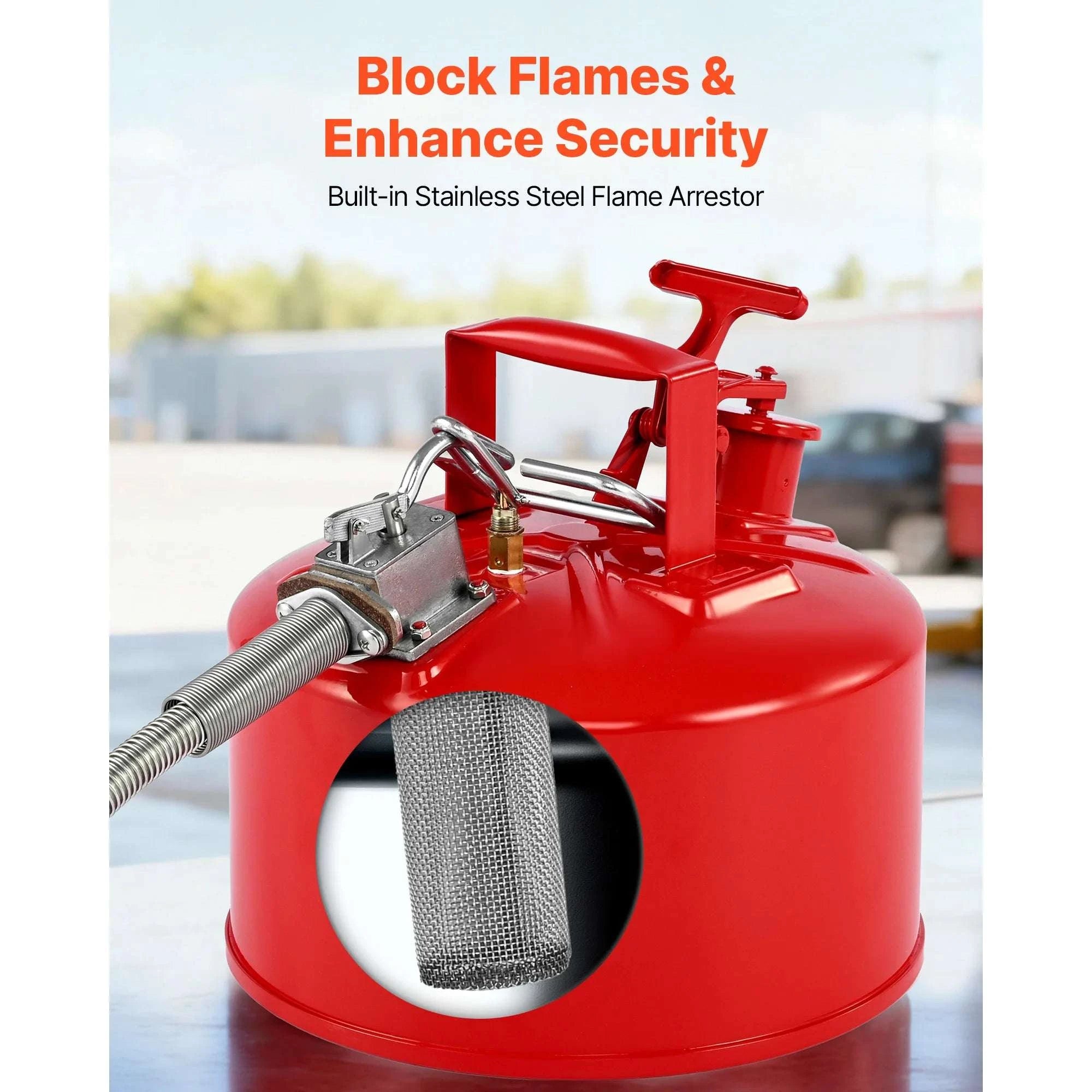 2.5/5 Gallon Safety Gas Can with Self-Closing Lid & Metal Spout-5 Gal / United States