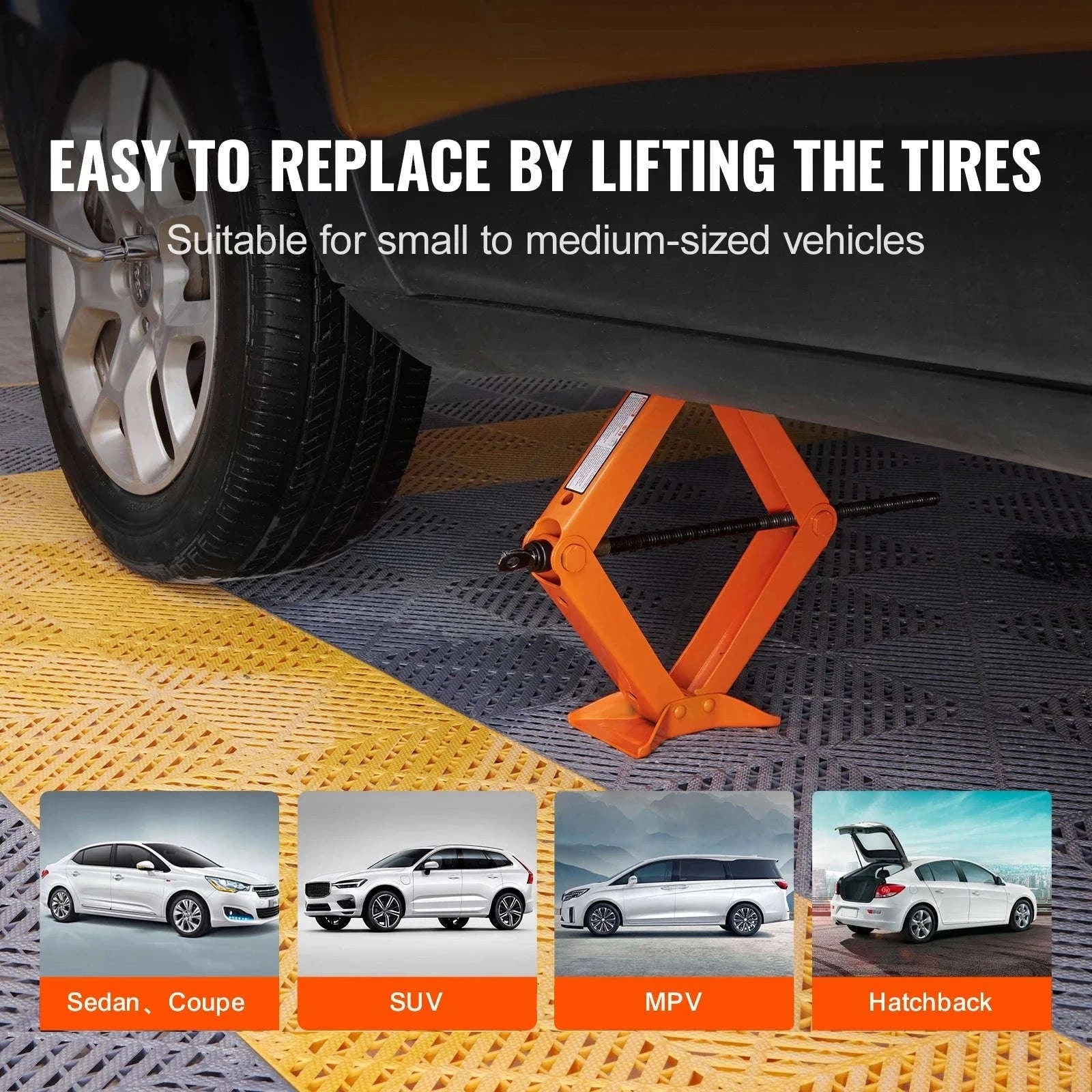 2.5 Ton Scissor Car Jack Kit with 3.7–17.1" Lift Range-2.5 T / spain