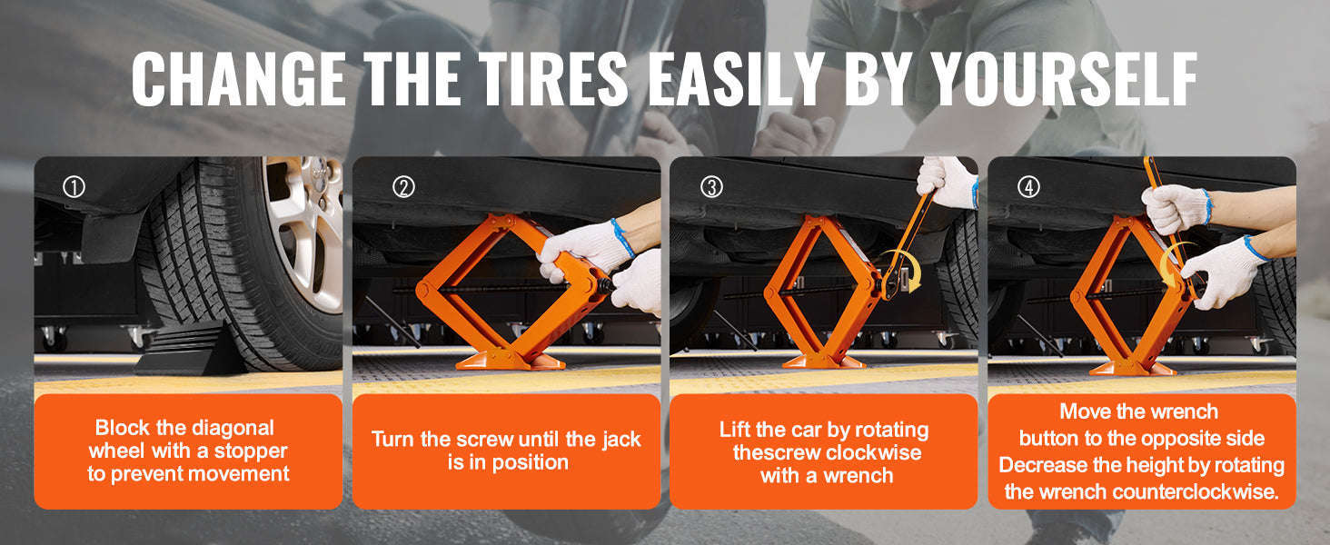 2.5 Ton Scissor Car Jack Kit with 3.7–17.1" Lift Range-2.5 T / spain