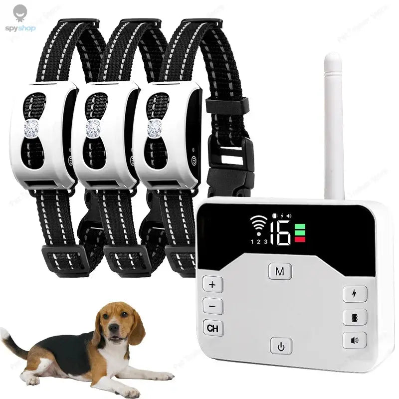 2 In 1 Electric Pet Wireless Fence Dog Training Collar Anti Runaway Up to 3 Dogs Outdoor Pet Containment Rechargeable System Spy-shop.com