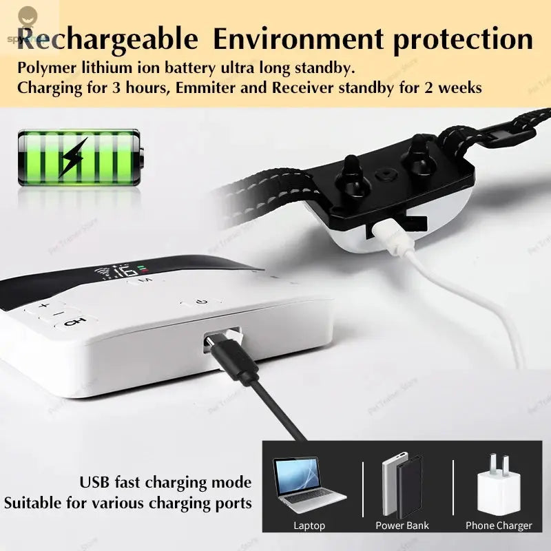 2 In 1 Electric Pet Wireless Fence Dog Training Collar Anti Runaway Up to 3 Dogs Outdoor Pet Containment Rechargeable System Spy-shop.com