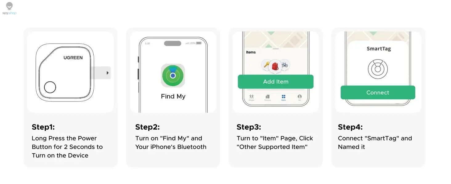 【2-Pack】 Smart Tag Bluetooth Tracker, Keys Finder Item Locator SmartTag Up to 2 Year Battery For iPhone Apple Find My (only IOS) 