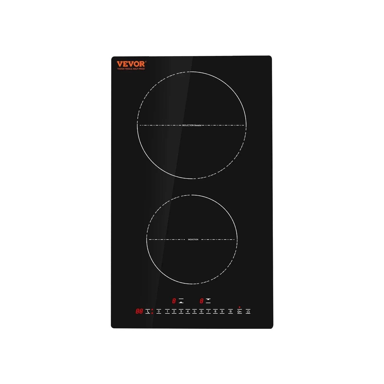 2 Burner Induction Cooktop with Touch Control and Built-In Design-24inch 1800W / United States