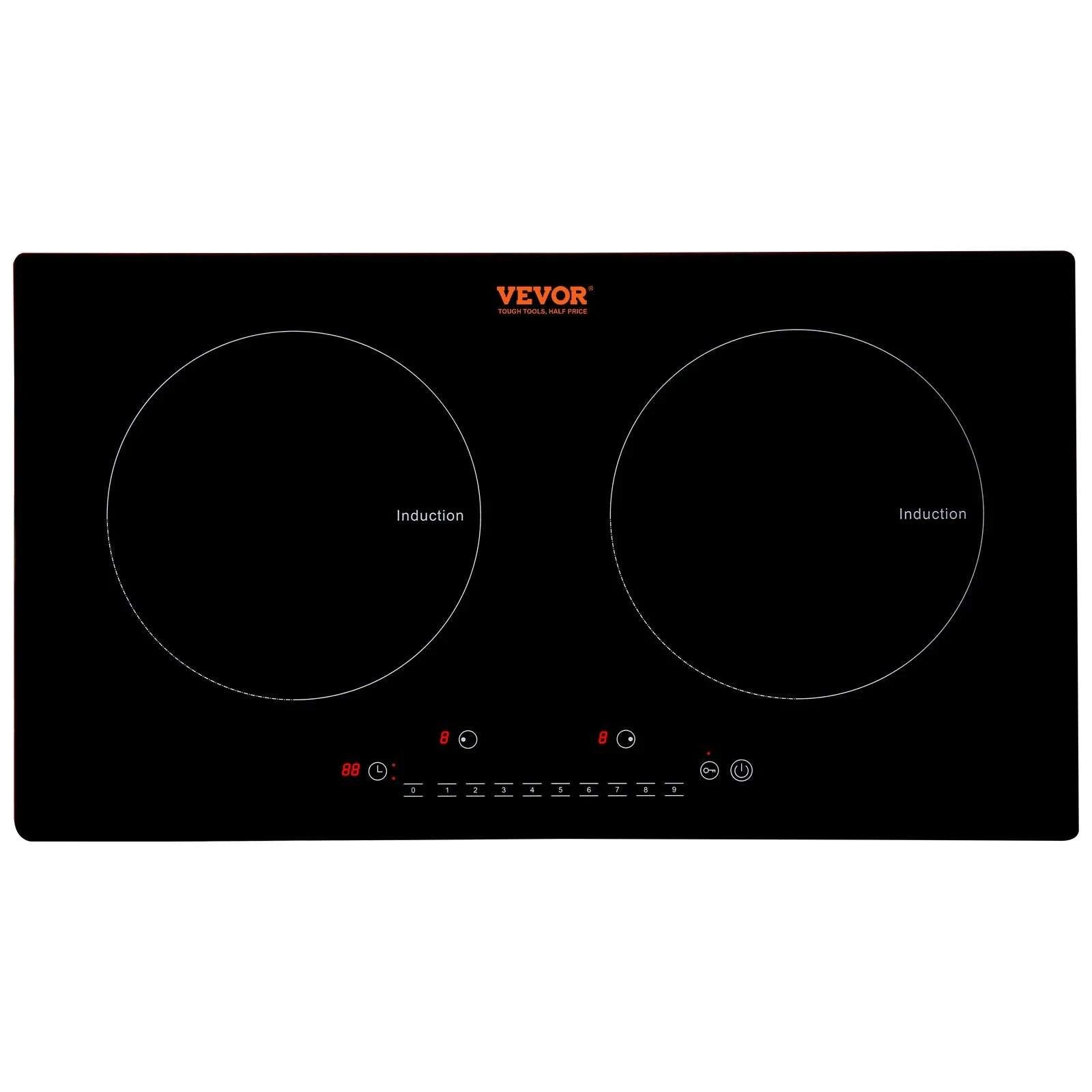 2 Burner Induction Cooktop with Touch Control and Safety Features-24inch 1800W / United States