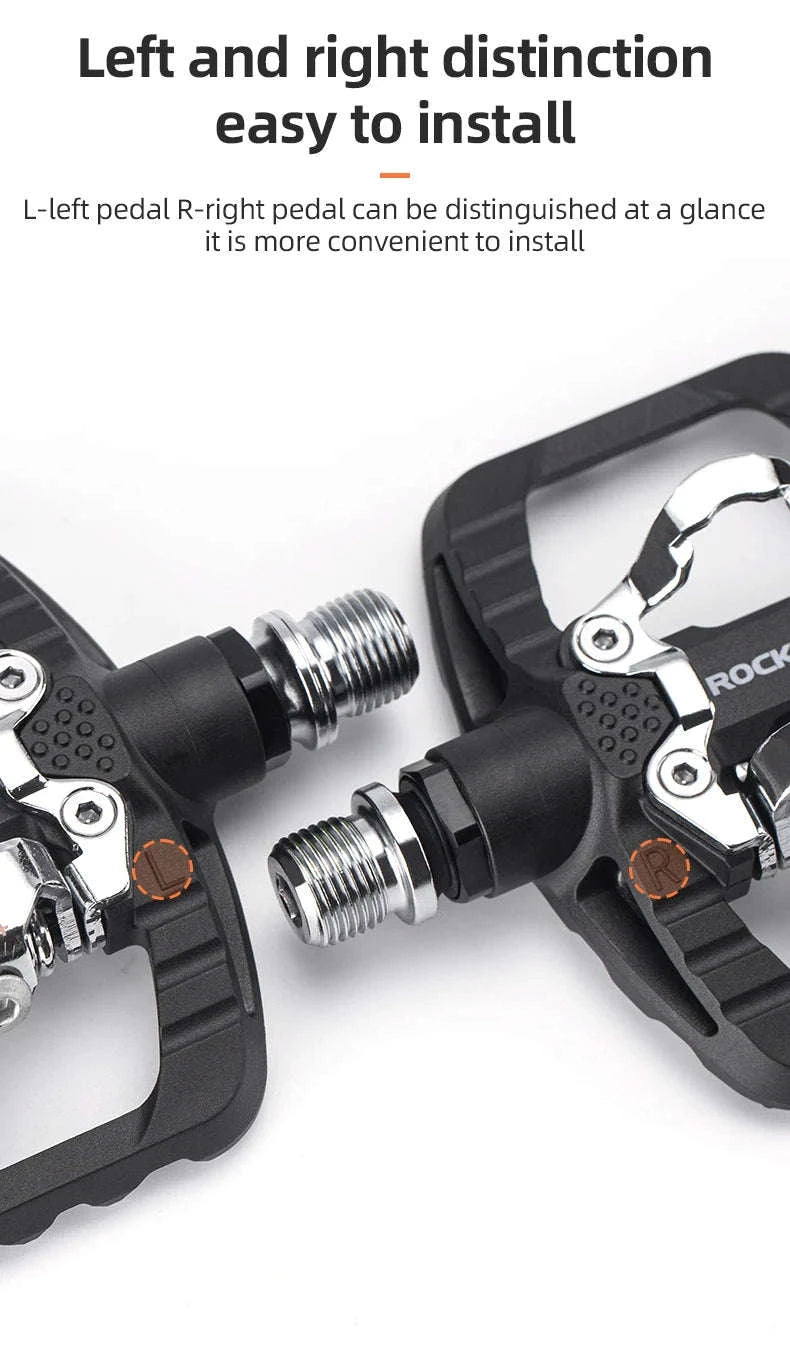 2-in-1 Bike Pedals Flat & Clipless Anti-Slip Platform for Shimano-370010001
