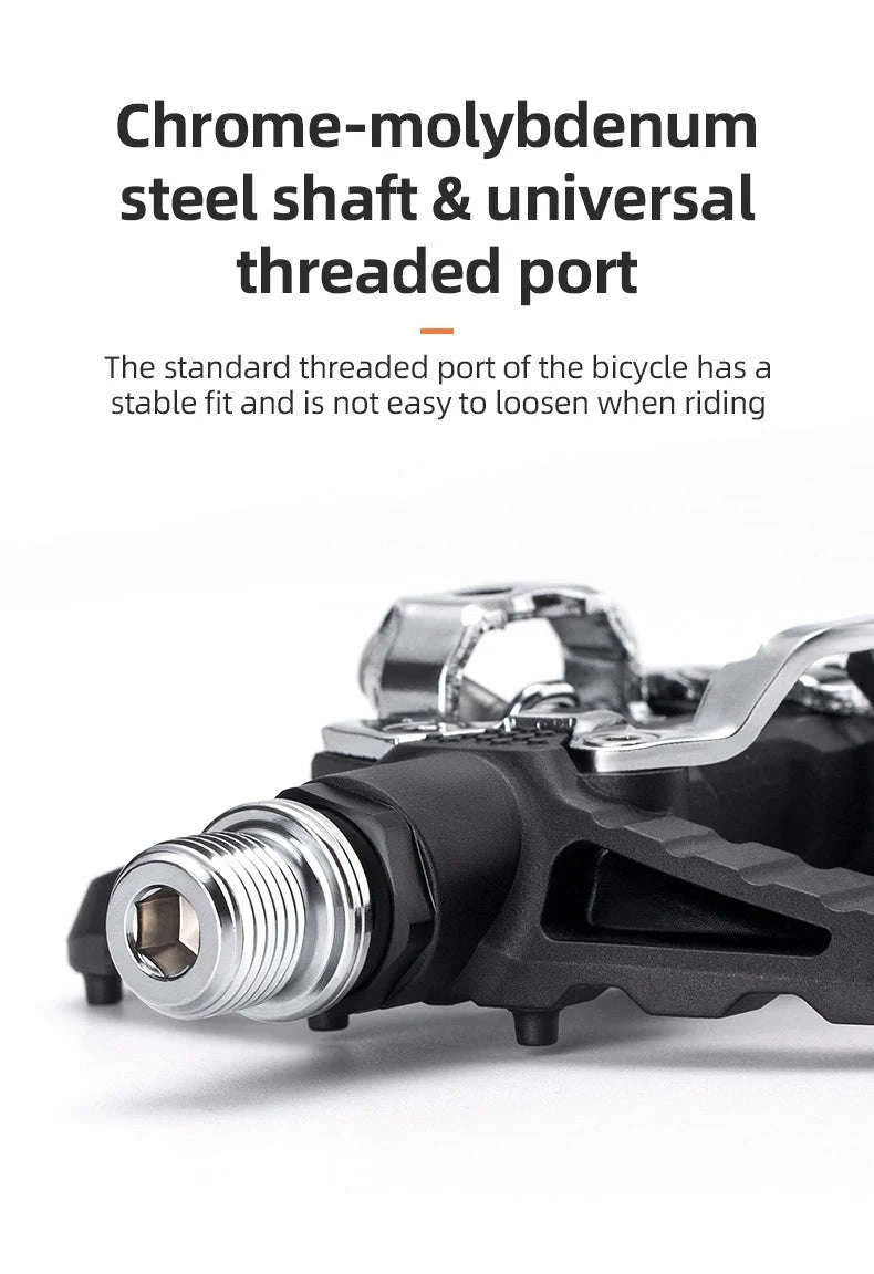 2-in-1 Bike Pedals Flat & Clipless Anti-Slip Platform for Shimano-370010001