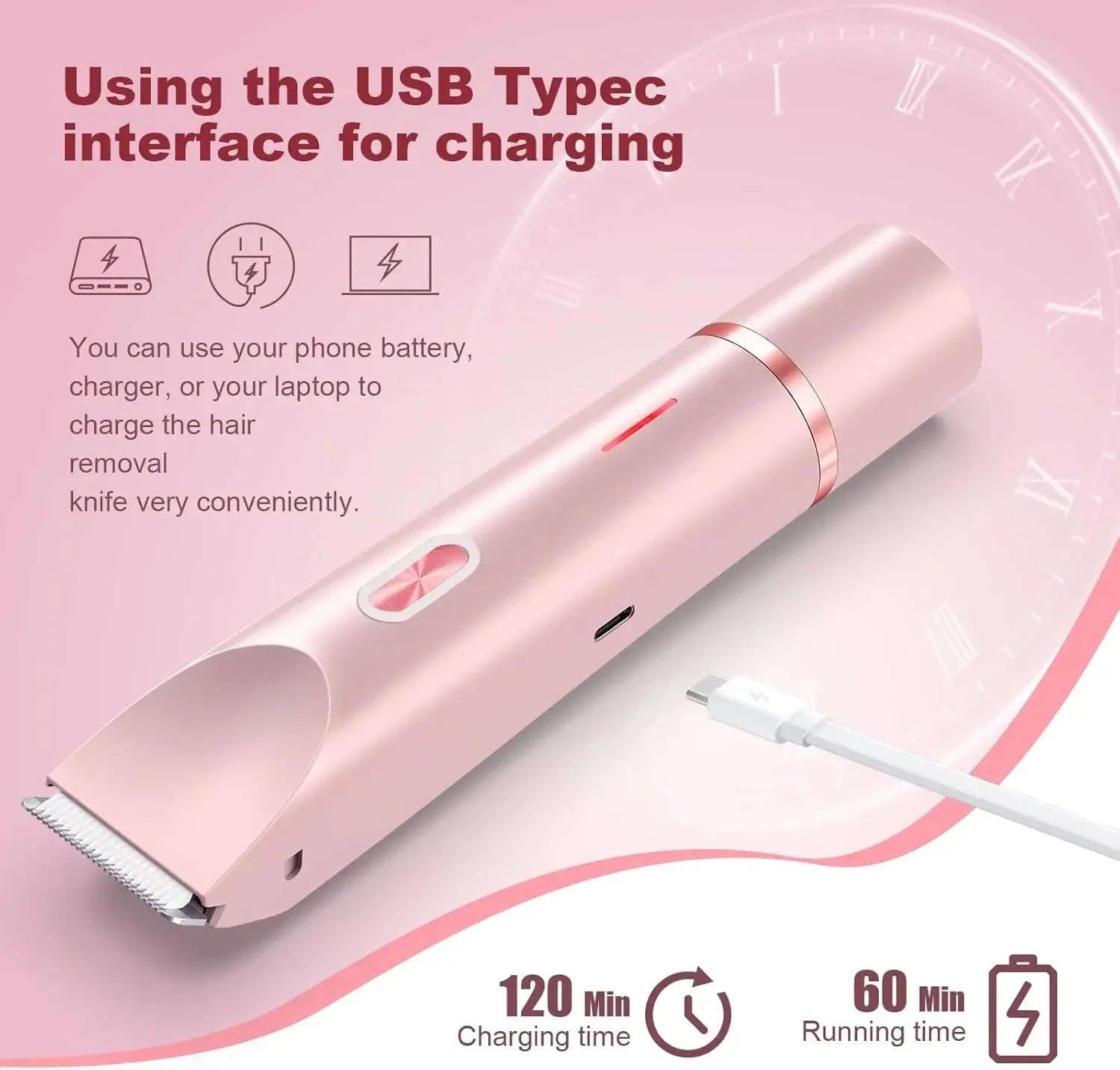 2-in-1 Bikini Trimmer & Electric Shaver for Women, Painless Hair Removal-United States / US Plug