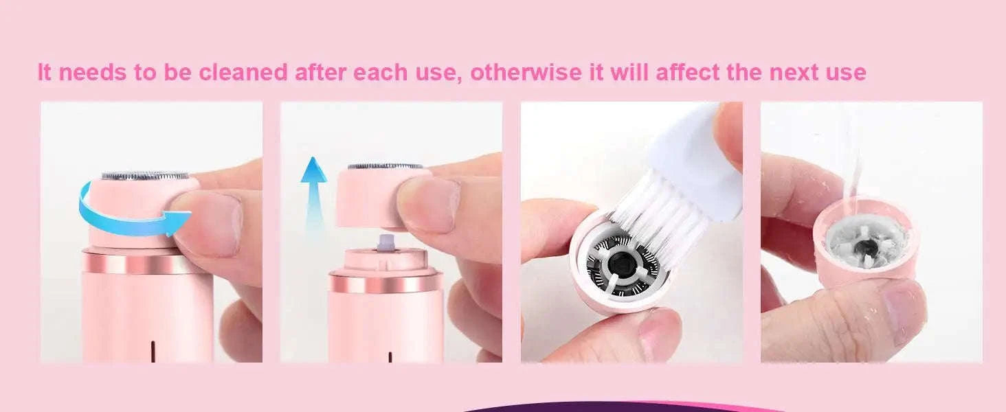 2-in-1 Bikini Trimmer & Electric Shaver for Women, Painless Hair Removal-United States / US Plug