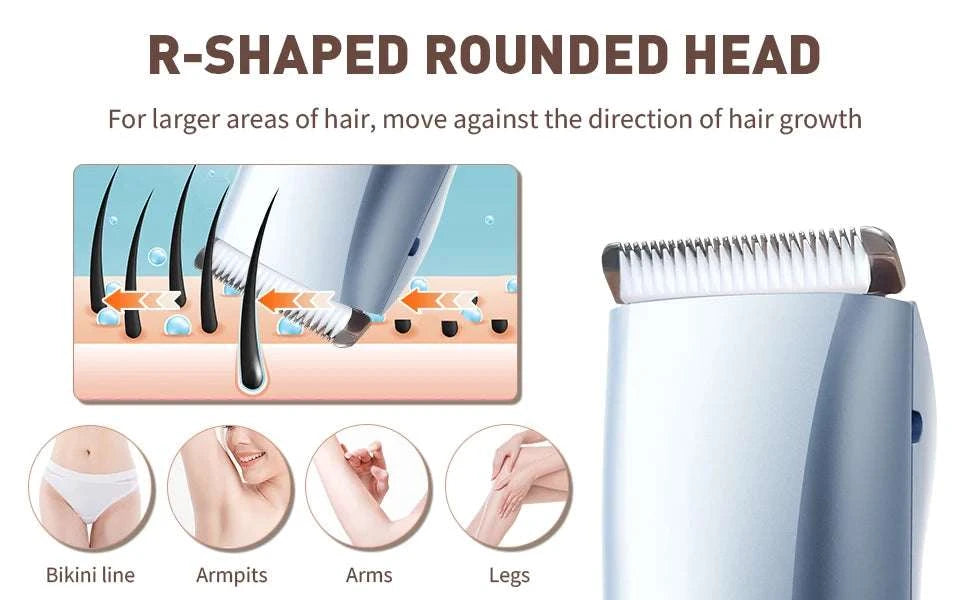 2-in-1 Bikini Trimmer for Women Dual Head Electric Shaver Wet & Dry-Gold / United States