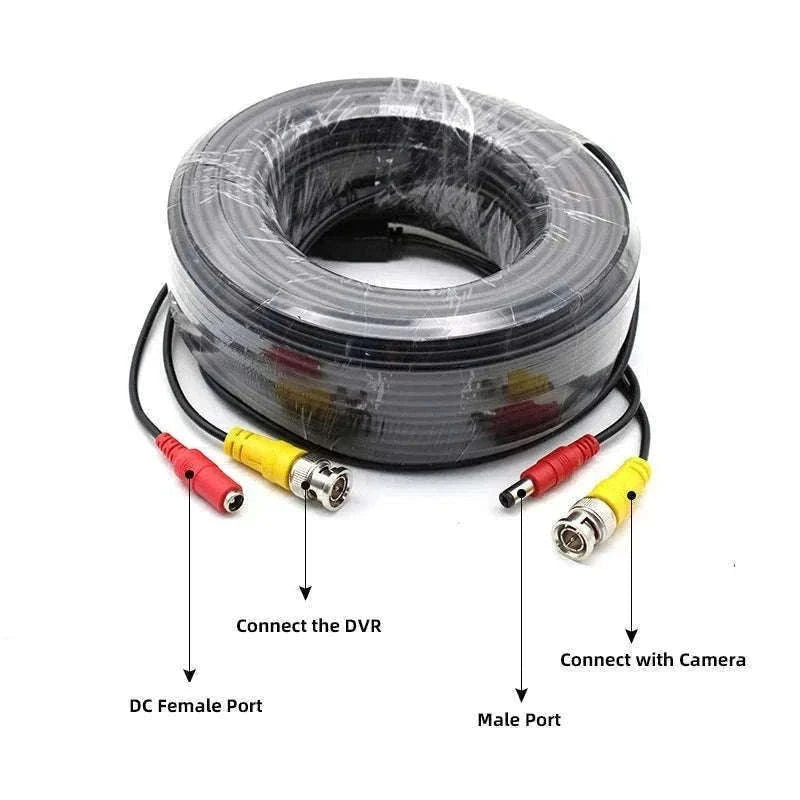 2-in-1 BNC Video Power Cable for CCTV Camera Wiring-5M