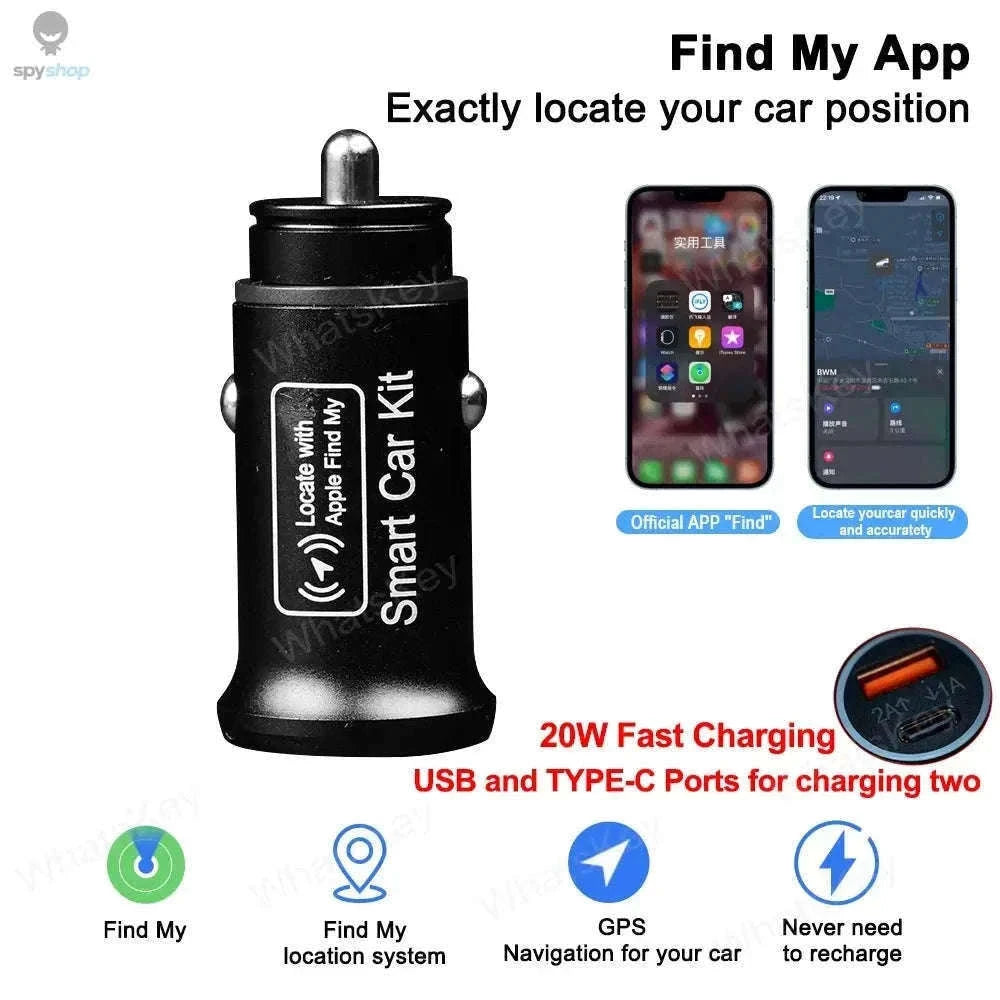 2-in-1 Car Charger GPS Locator with Apple Find My-1PCs
