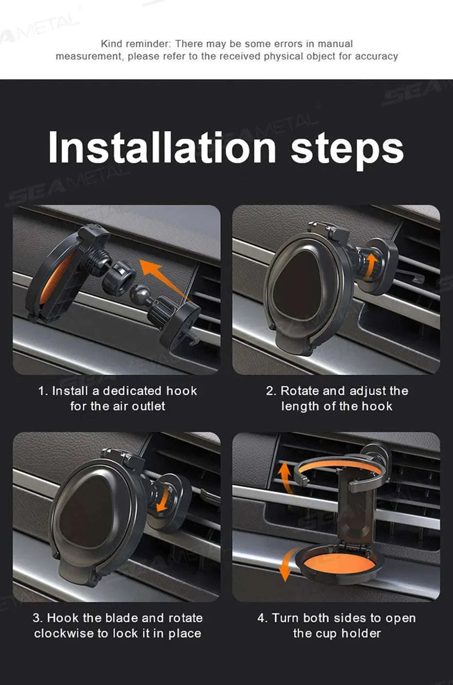 2-in-1 Car Cup Holder and Magnetic Phone Mount-Blue