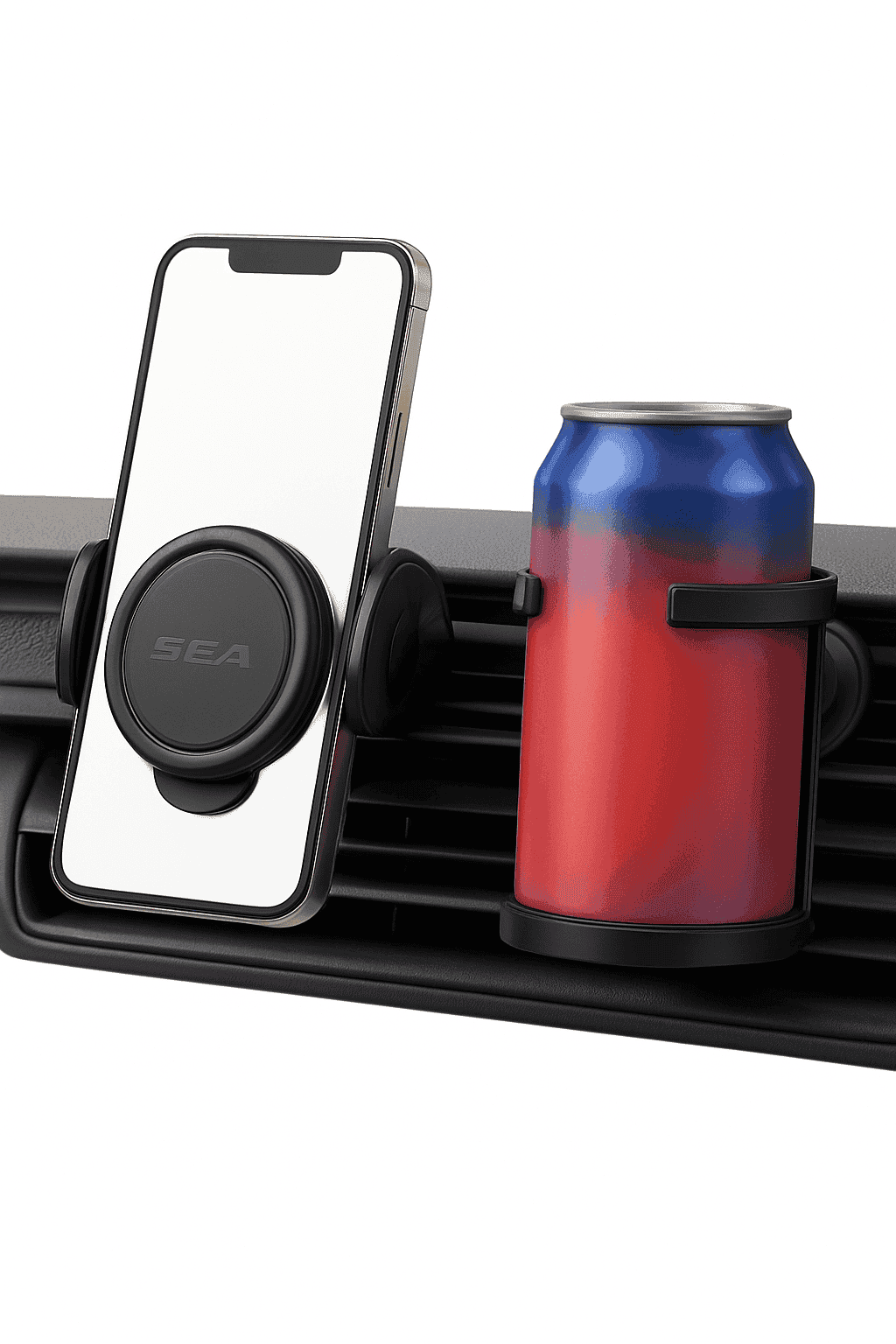 2-in-1 Car Cup Holder and Magnetic Phone Mount-Blue