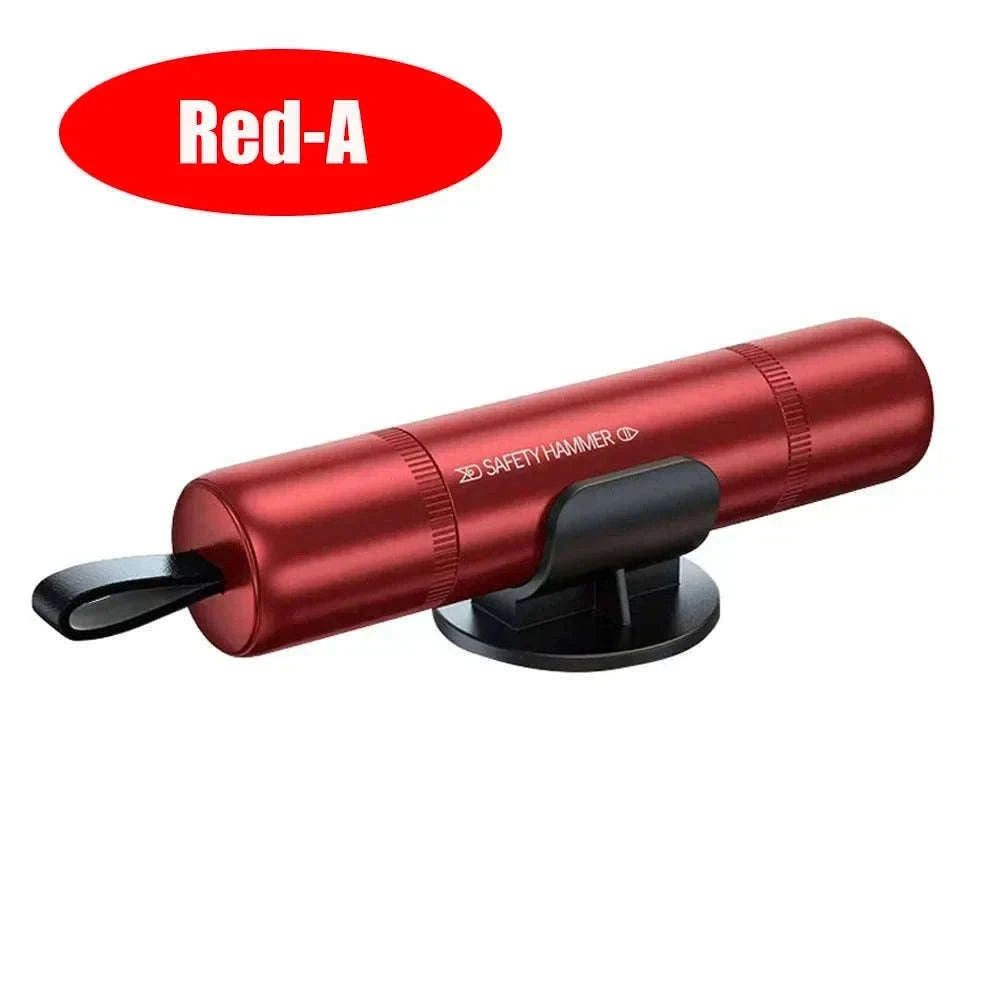 2-in-1 Car Emergency Window Breaker and Seat Belt Cutter-red B / China Mainland