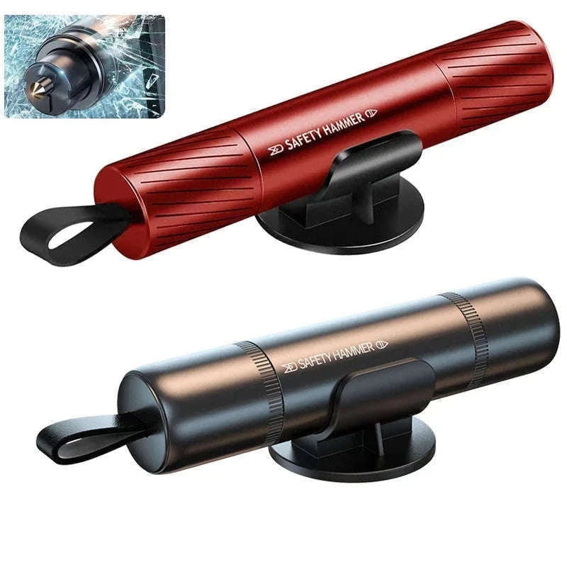 2-in-1 Car Emergency Window Breaker and Seat Belt Cutter-red B / China Mainland