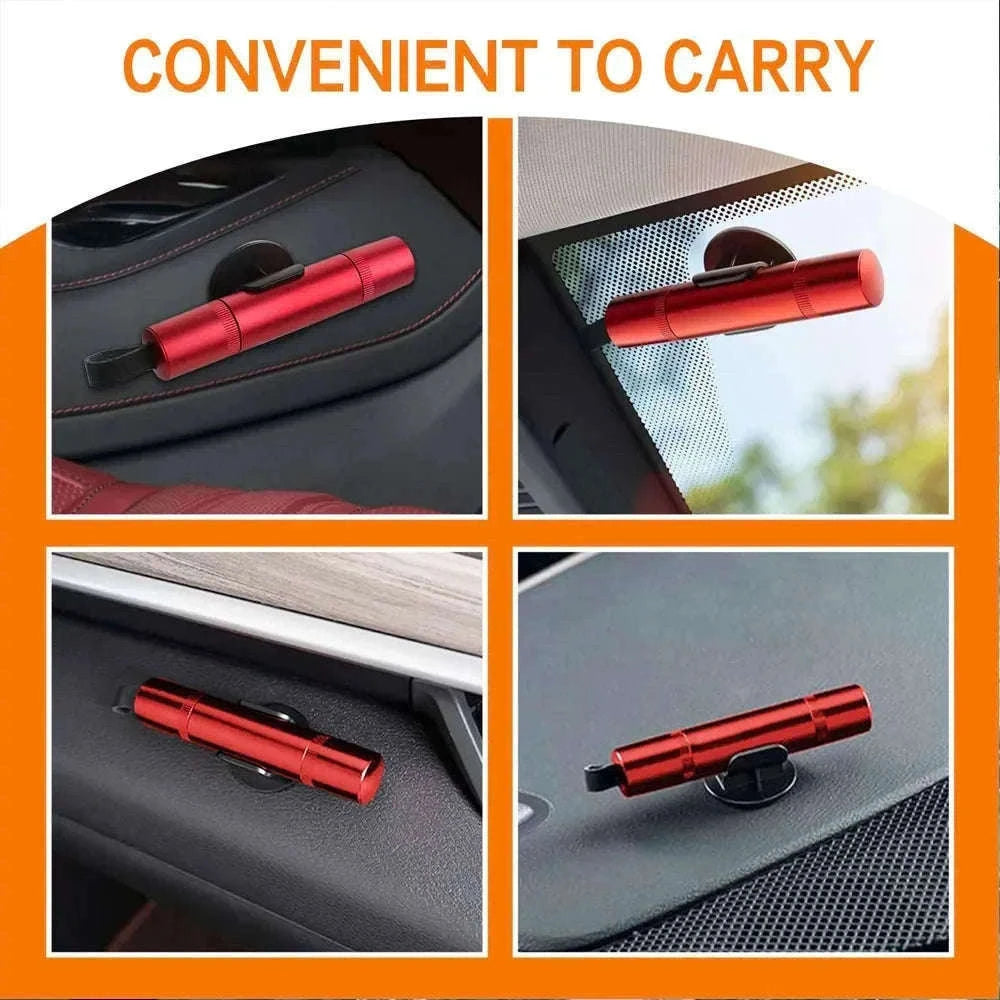 2-in-1 Car Emergency Window Breaker and Seat Belt Cutter-red B / China Mainland