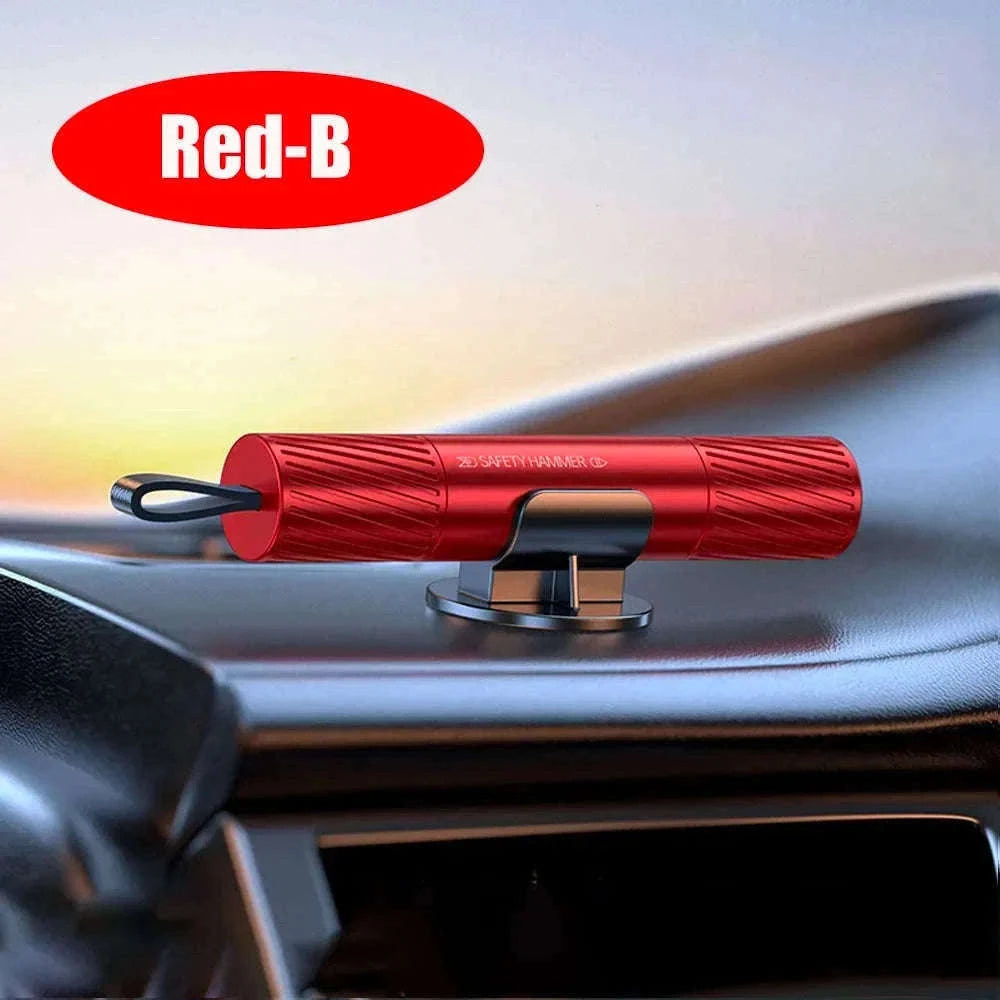 2-in-1 Car Emergency Window Breaker and Seat Belt Cutter-red B / China Mainland
