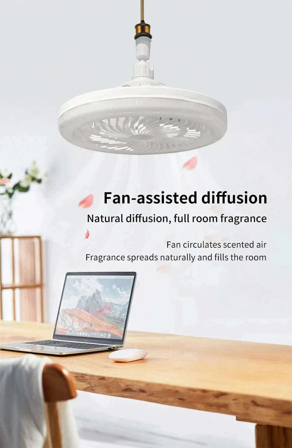 2-in-1 Ceiling Fan Lamp with Dimmable LED and Remote-L0693-19CM-F