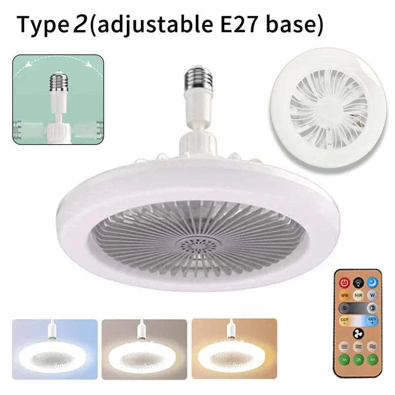 2-in-1 Ceiling Fan Lamp with Dimmable LED and Remote-L0693-19CM-F