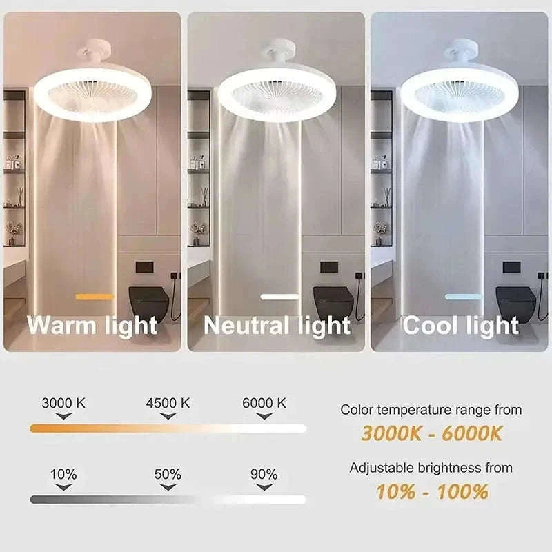 2-in-1 Ceiling Fan Lamp with Dimmable LED and Remote-L0693-19CM-F