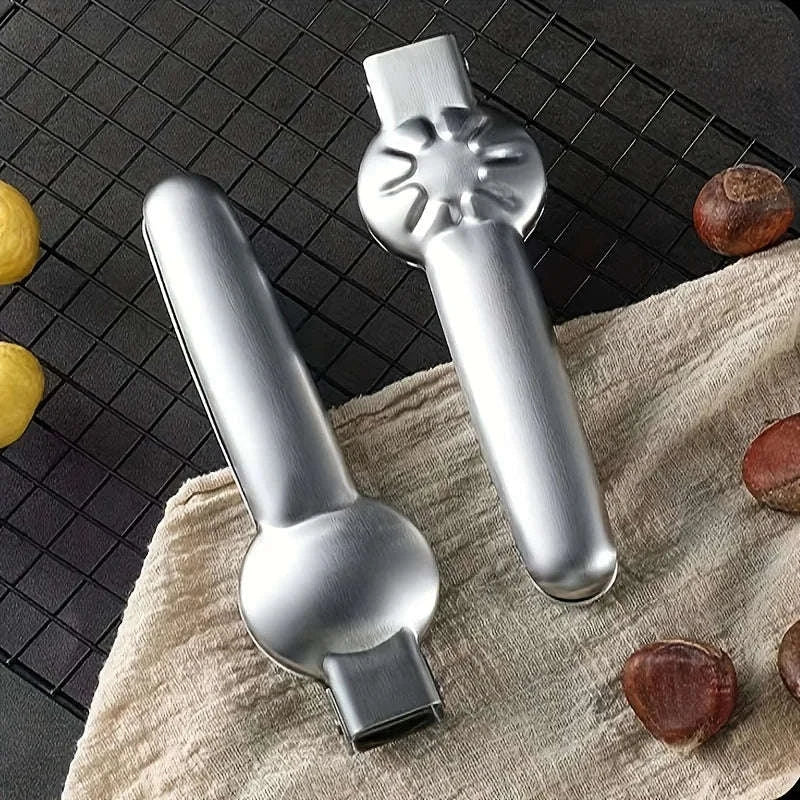 2-in-1 Chestnut Opener Machine and Walnut Cracker Tool-Silver