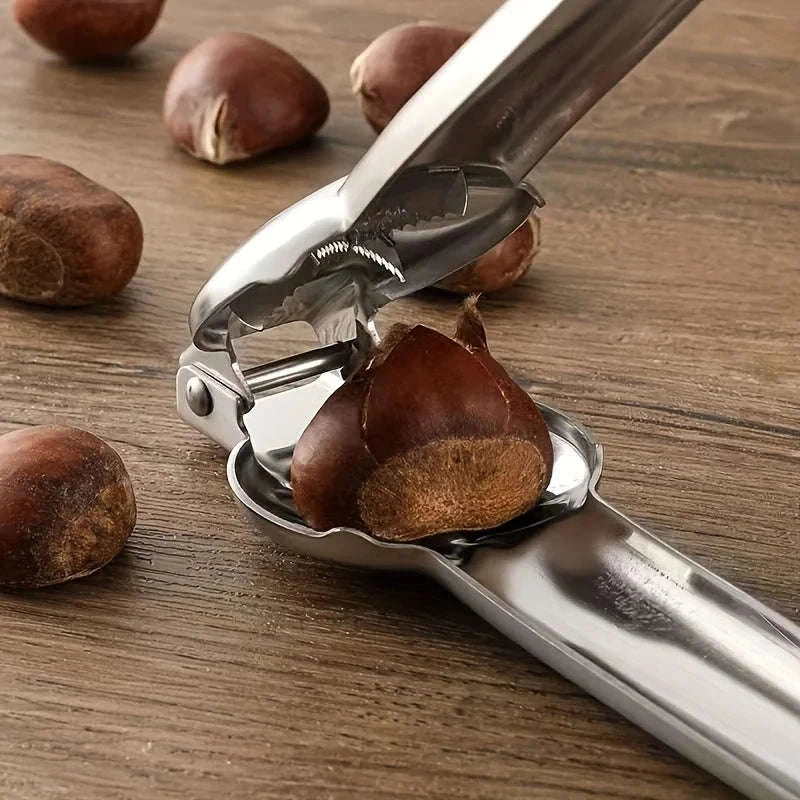2-in-1 Chestnut Opener Machine and Walnut Cracker Tool-Silver