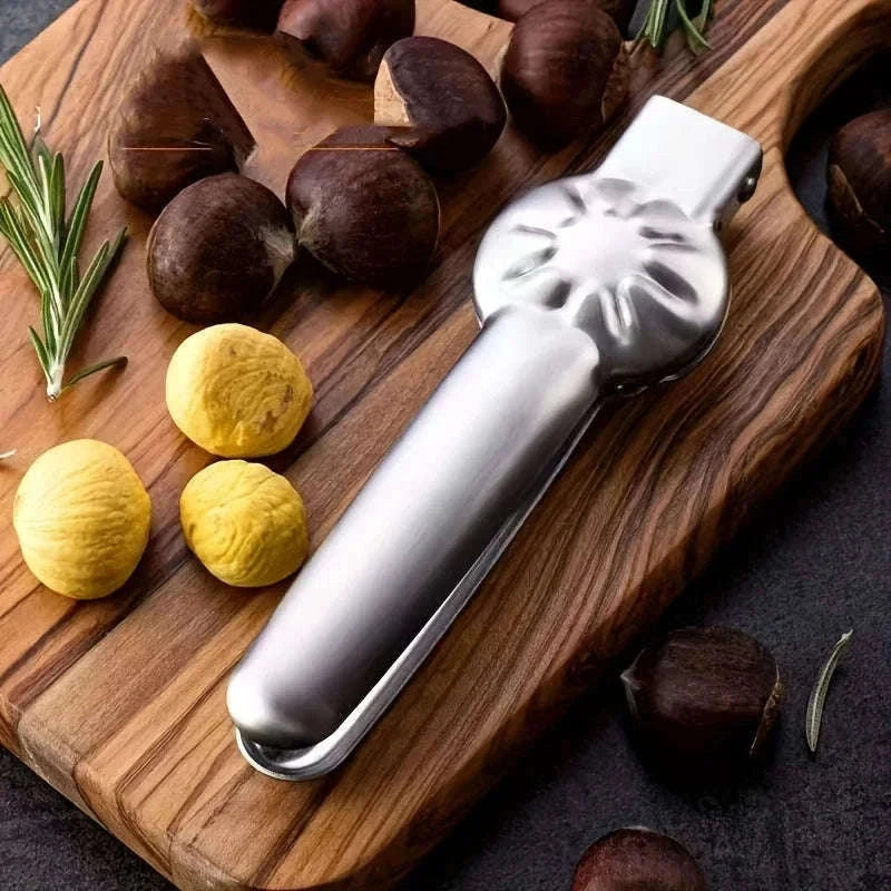2-in-1 Chestnut Opener Machine and Walnut Cracker Tool-Silver