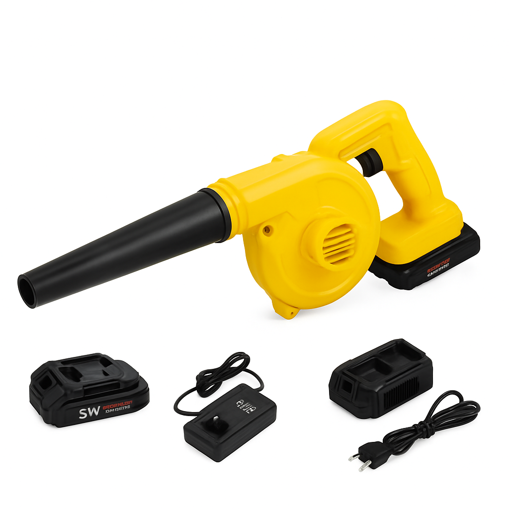 2-in-1 Cordless Leaf Blower 21V 15000RPM with Dual Batteries