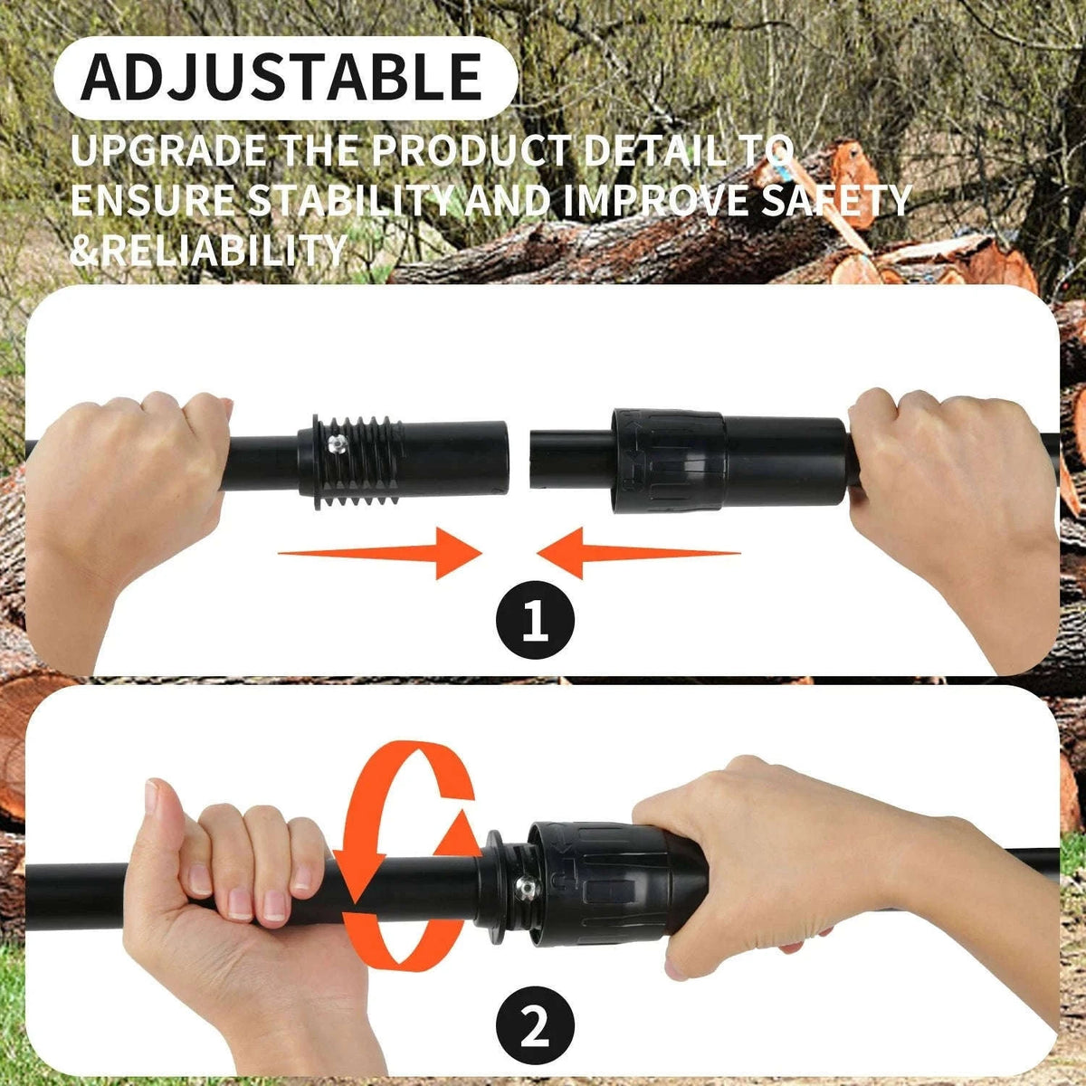 2-in-1 Cordless Pole Chainsaw with 2.25m Reach-2 pcs batteries / EU / france