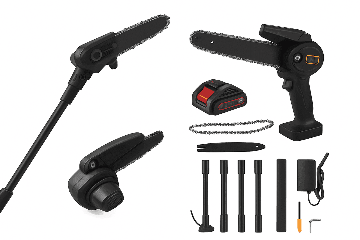 2-in-1 Cordless Pole Chainsaw with 2.25m Reach-2 pcs batteries / EU / france