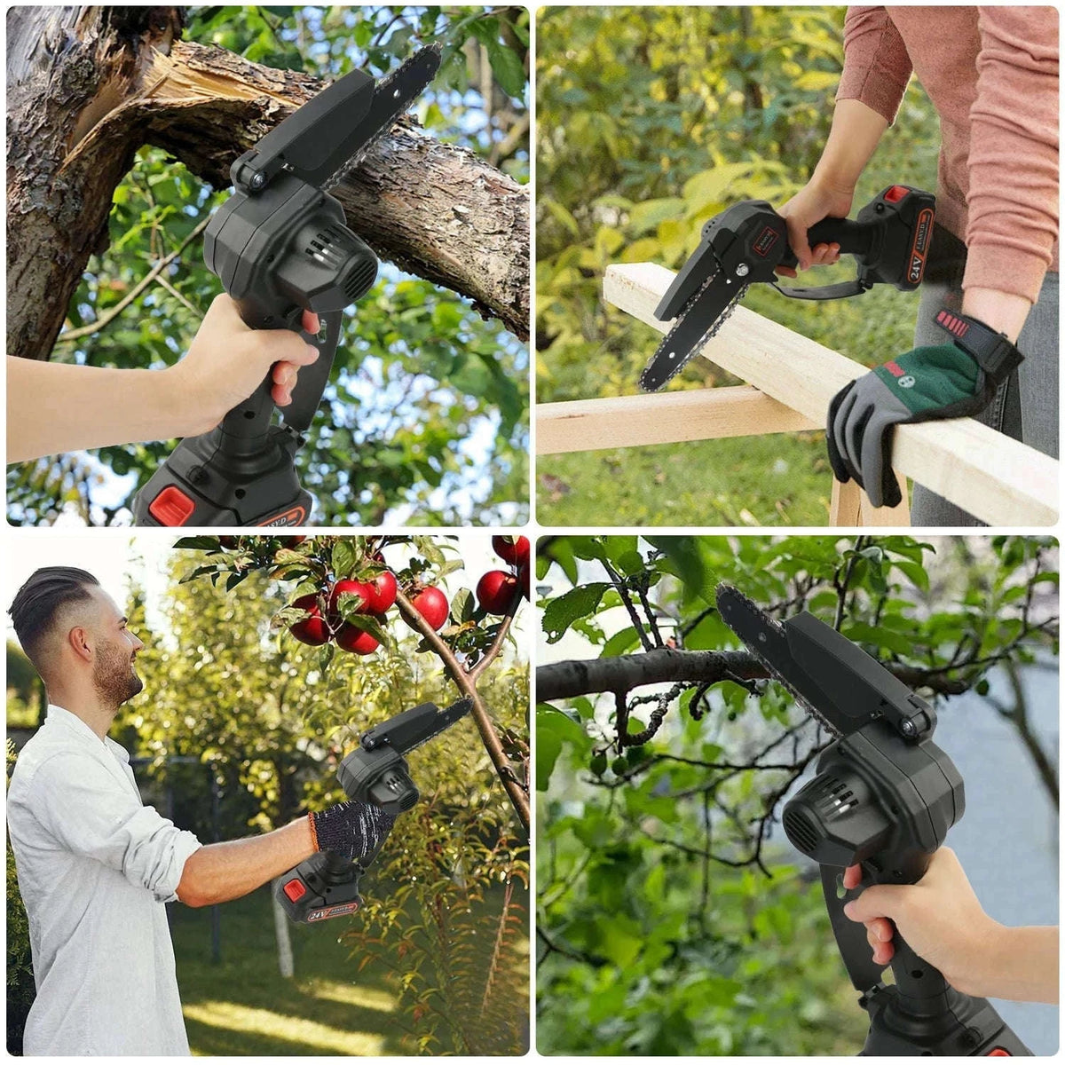 2-in-1 Cordless Pole Chainsaw with 2.25m Reach-2 pcs batteries / EU / france