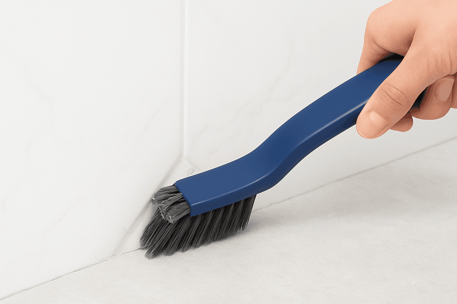2-in-1 Corner Cleaning Brush for Tiles, Gaps and Tracks-Blue