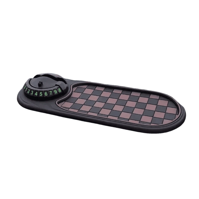 2-in-1 Dashboard Anti-Slip Mat with 360-Degree Rotating Phone Holder-Black gray