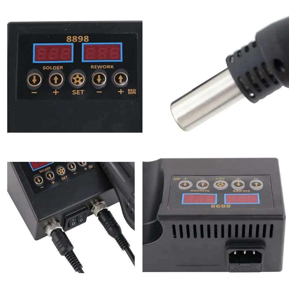 2‑in‑1 Digital Soldering & Hot Air Rework Station-Complex Version / 110V US Plug